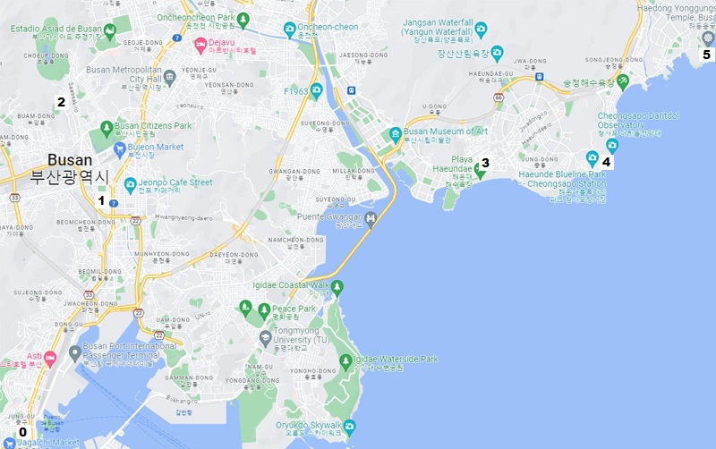 Mapa de Busan