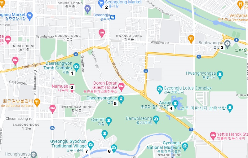 Mapa de Gyeongju
