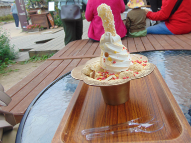 Nuestro helado en la Villa cultural Gyochon