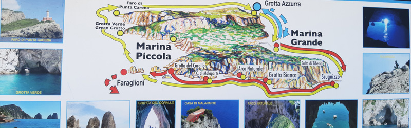 Itinerary of the tour around Capri