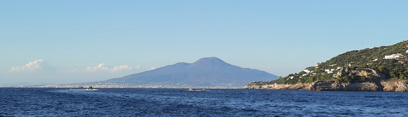 View of Mount Vesuvius from the ferry