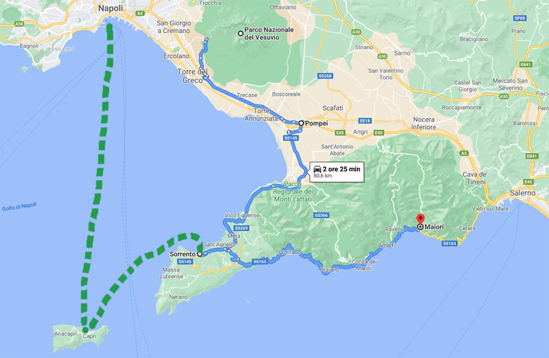 Itinerary by Naples and Amalfi Coast