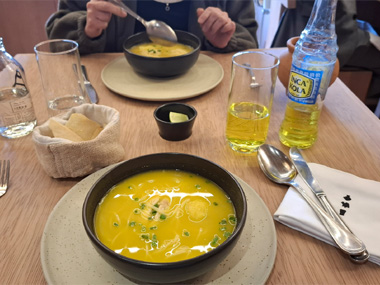 Our meal in the restaurant