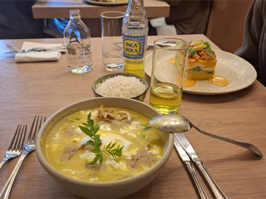 Our meal in the restaurant