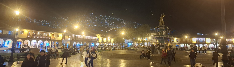 Plaza de Armas in Cusco by night
