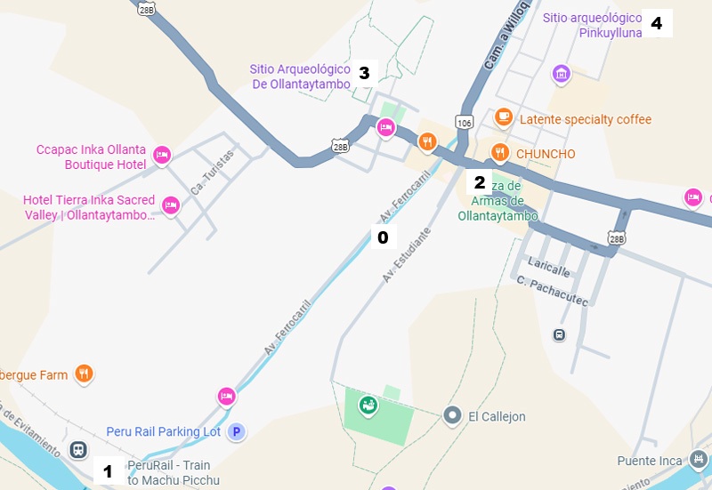 Mapa de Ollantaytambo