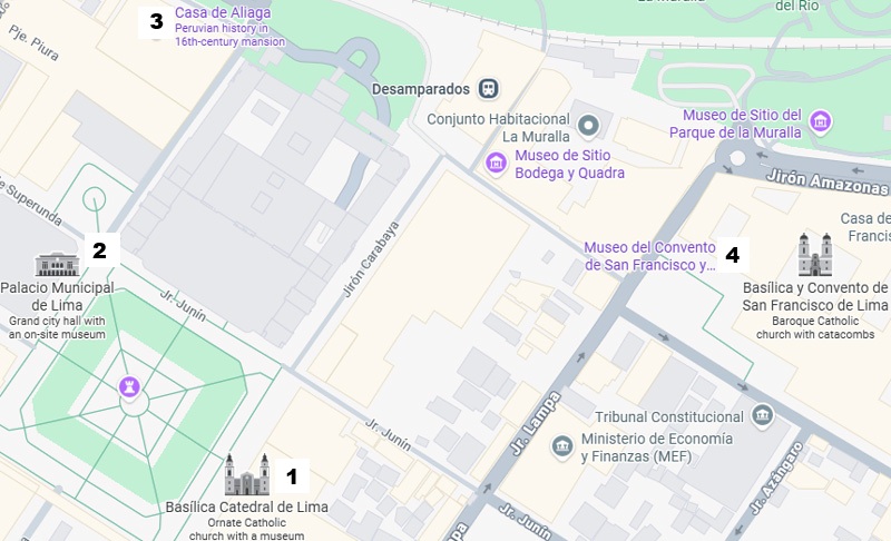 Mapa del centro de Lima