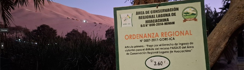 Acceso a las dunas de Huacachina