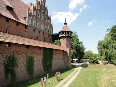 View of MAlbork castle's moat
