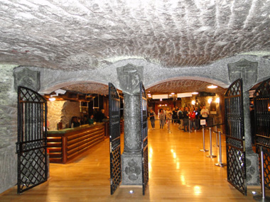 Hall for waiting to exit from Wieliczka mines