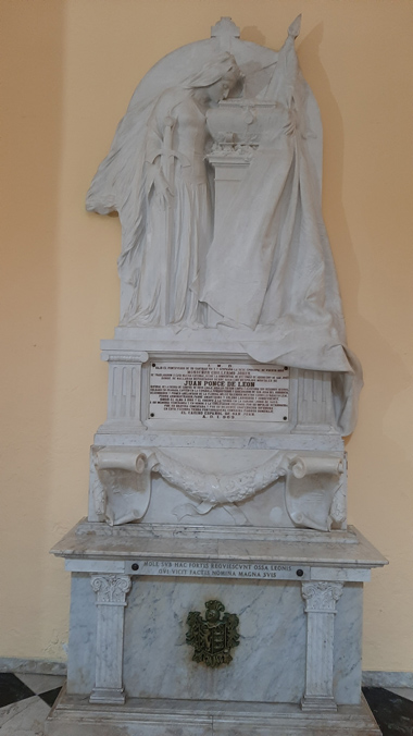 Ponce de Leon's tomb at San Juan Bautista Cathedral