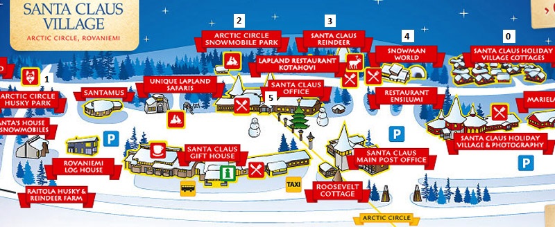 Mapa de Santa Claus Village