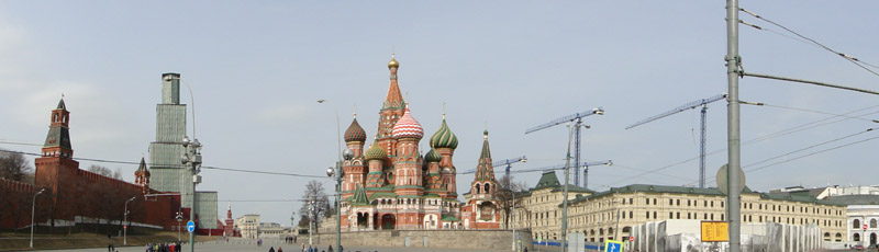 view of Saint Basil's Cathedral from the bridge