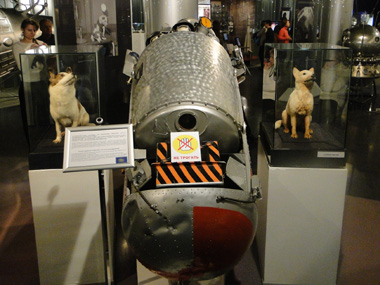 Dogs Belka and Strelka and the ship they went to space with