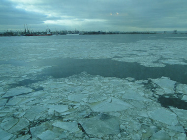 Frozen sea in Saint Petersburg