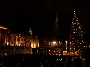Ceremonia navideña en Trafalgar Square