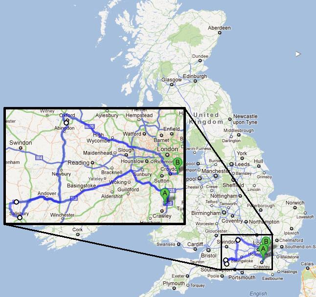 Itinerary in UK