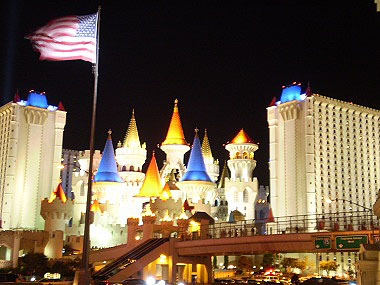 Hotel Excalibur by night