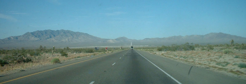 Mohave desert's straight road