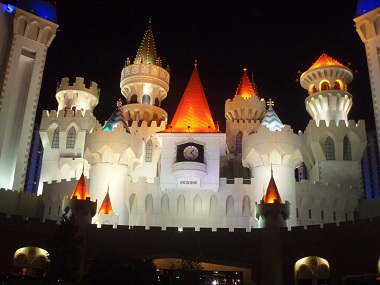Hotel Excalibur by night