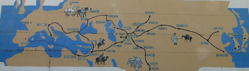 Mural sobre la Ruta de la seda
