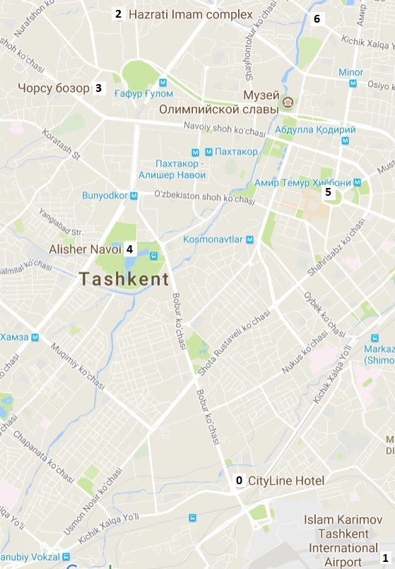 Mapa de Tashkent