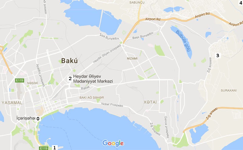 Map of Baku