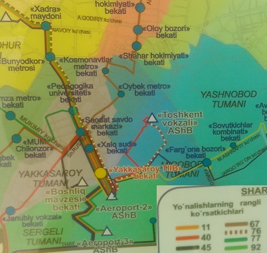 Map in Tashkent's bus stop