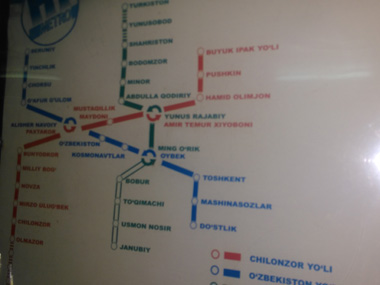 Mapa del metro de Tashkent