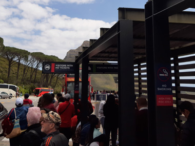 In the line for the tickets for Table Mountain cableway
