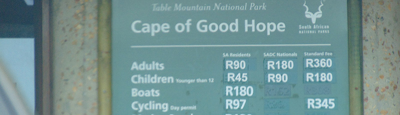 Cape of Good Hope's rates